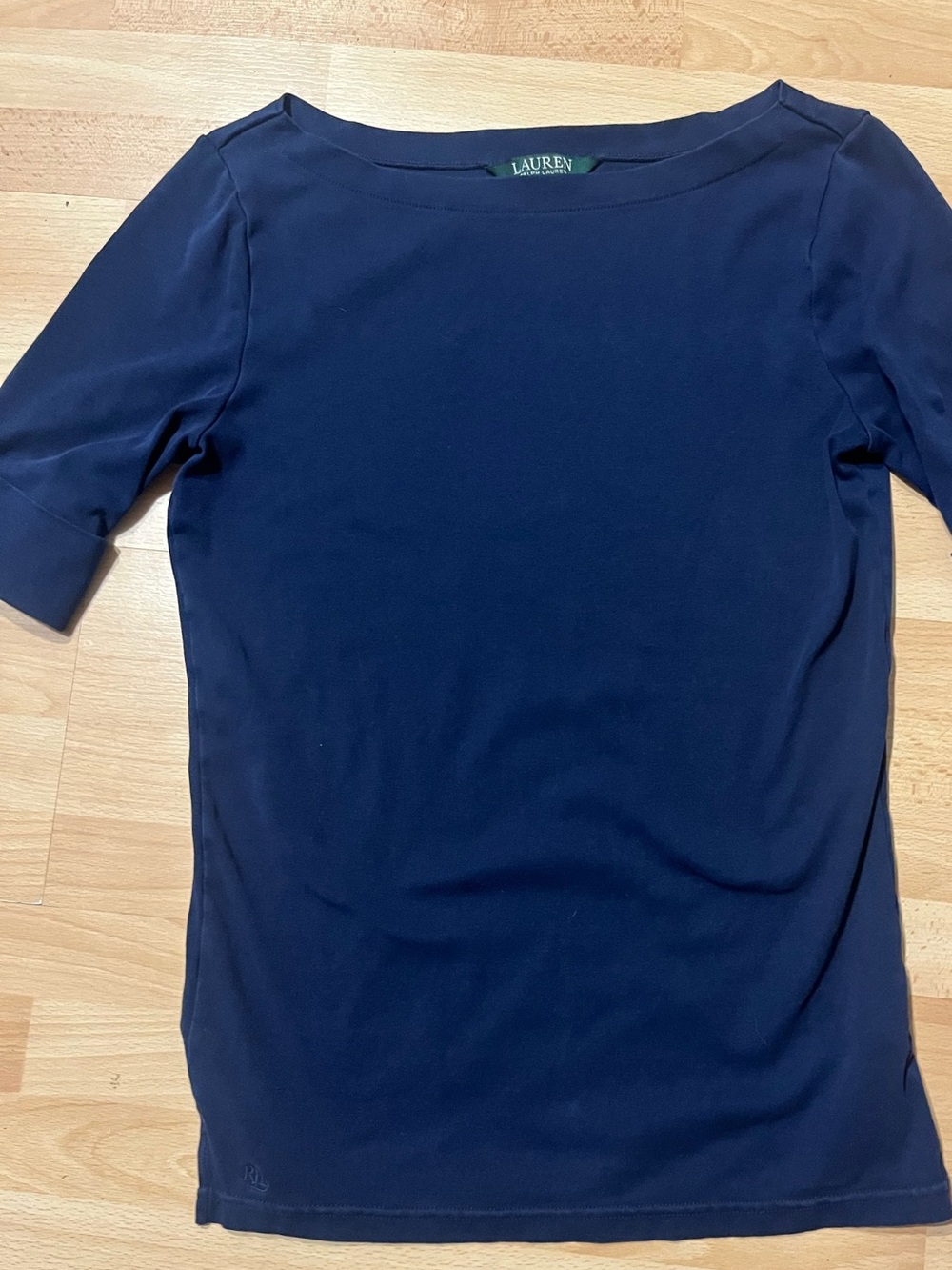 Lauren Ralph Lauren Navy Boatneck Short Sleeve Top - Classic Navy